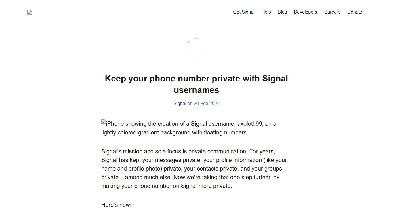 Signal >> Blog >> Keep your phone number private with Signal usernames
